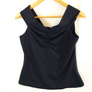 Express Black Rouging Front Sleeveless Top